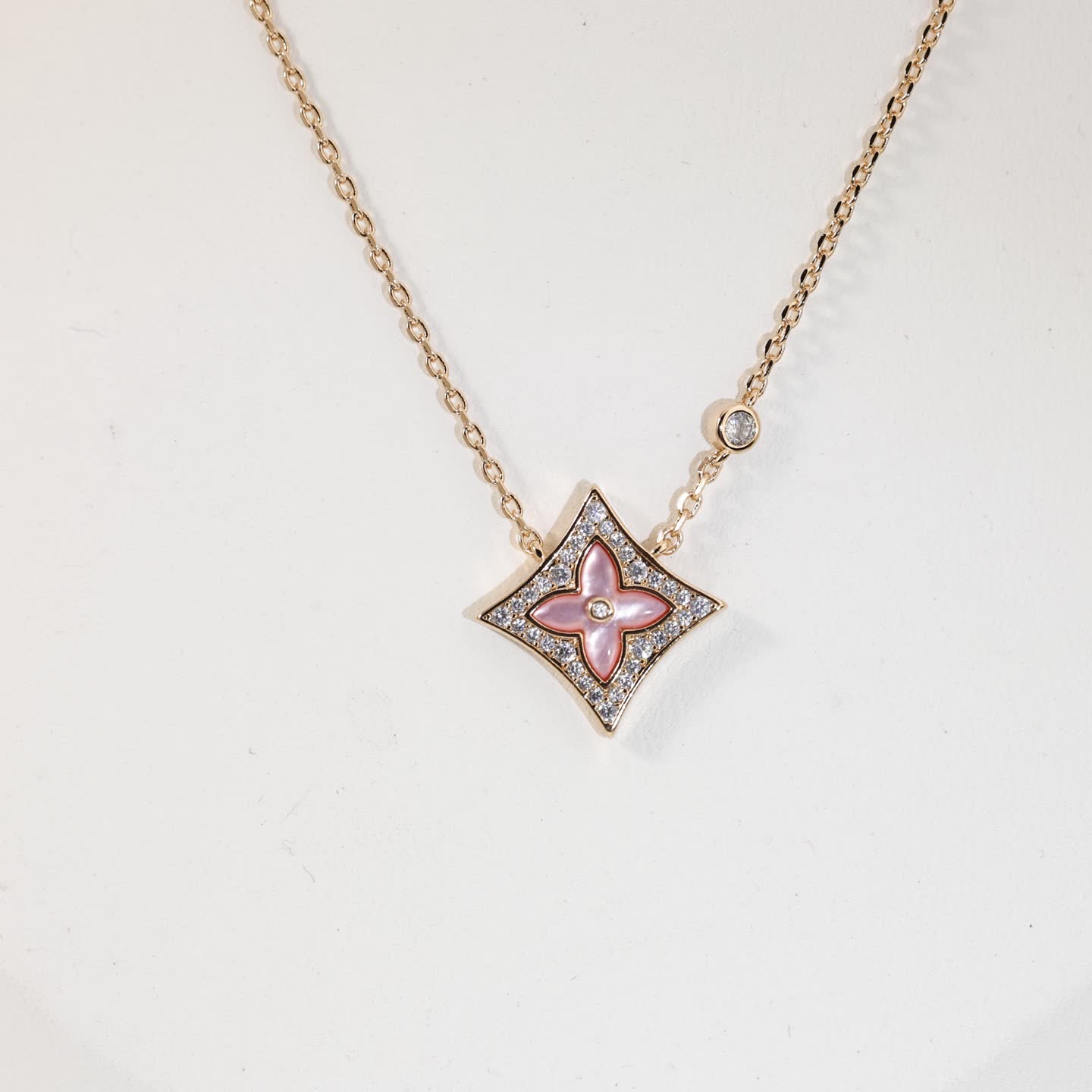 Louis Vuitton Pink Flower Diamond Necklace